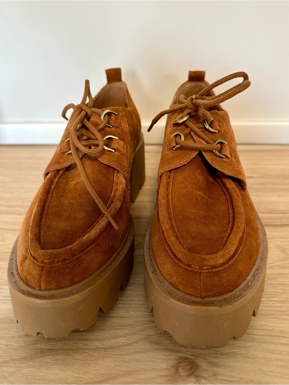 SAM EDELMAN Monna Lace Up Lug Sole Loafer Size 9 - Picture 5 of 9